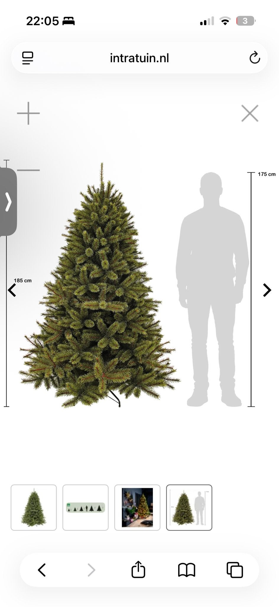 Triumph Tree kunstkerstboom Romagne blauw D 130 H 185 cm, Diversen, Kerst, Ophalen
