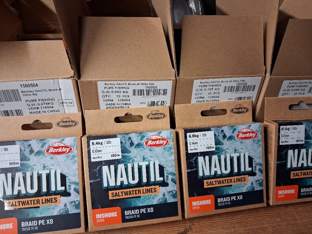 Berkley Nautil Inshore PE Braid X8 (150m) diverse maten, Watersport en Boten, Tinstraat, Overige typen, Nieuw, Ophalen of Verzenden