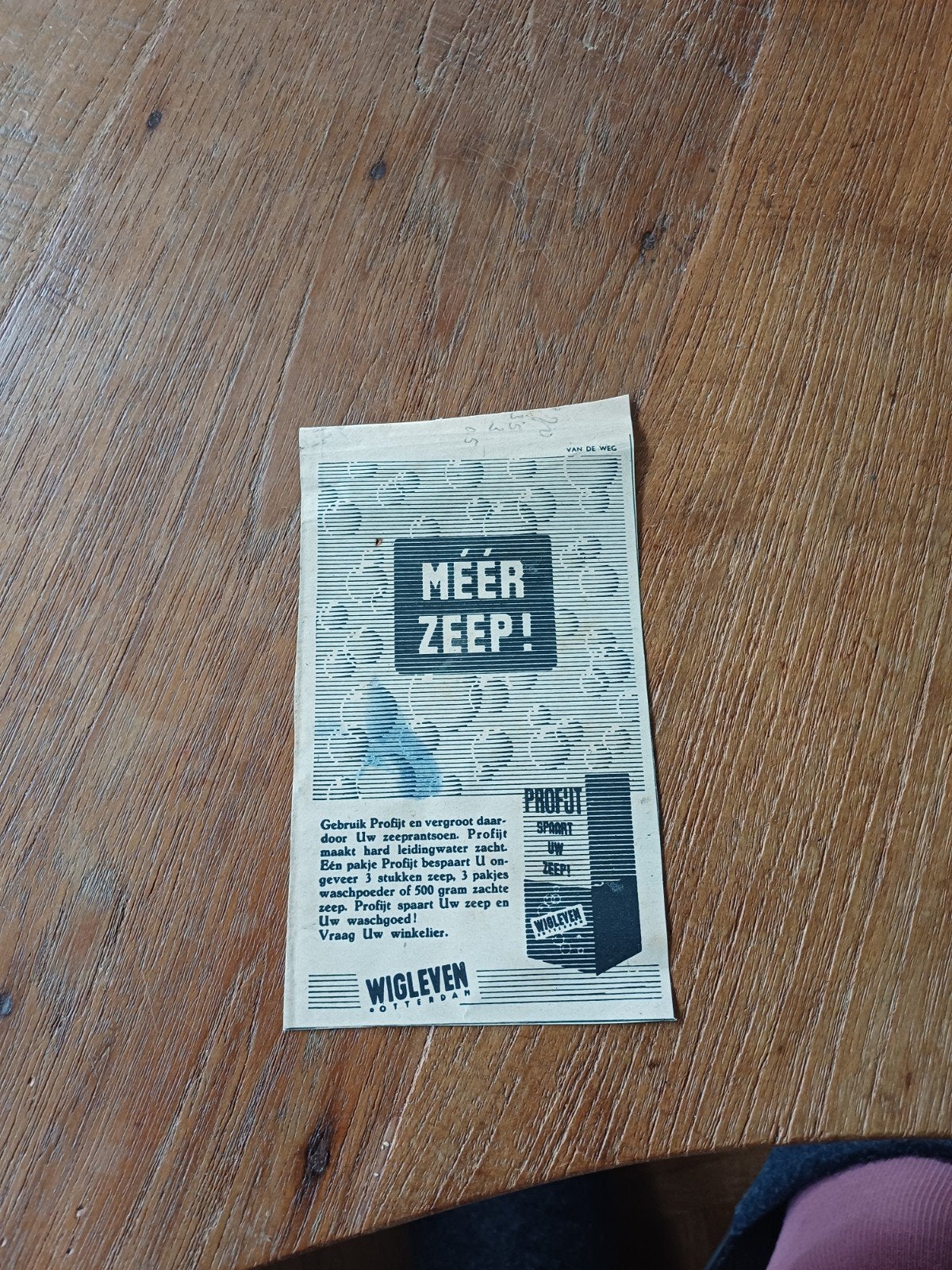 advertentie Wigleven Rotterdam meer zeep 1947, Ophalen of Verzenden, Overige typen