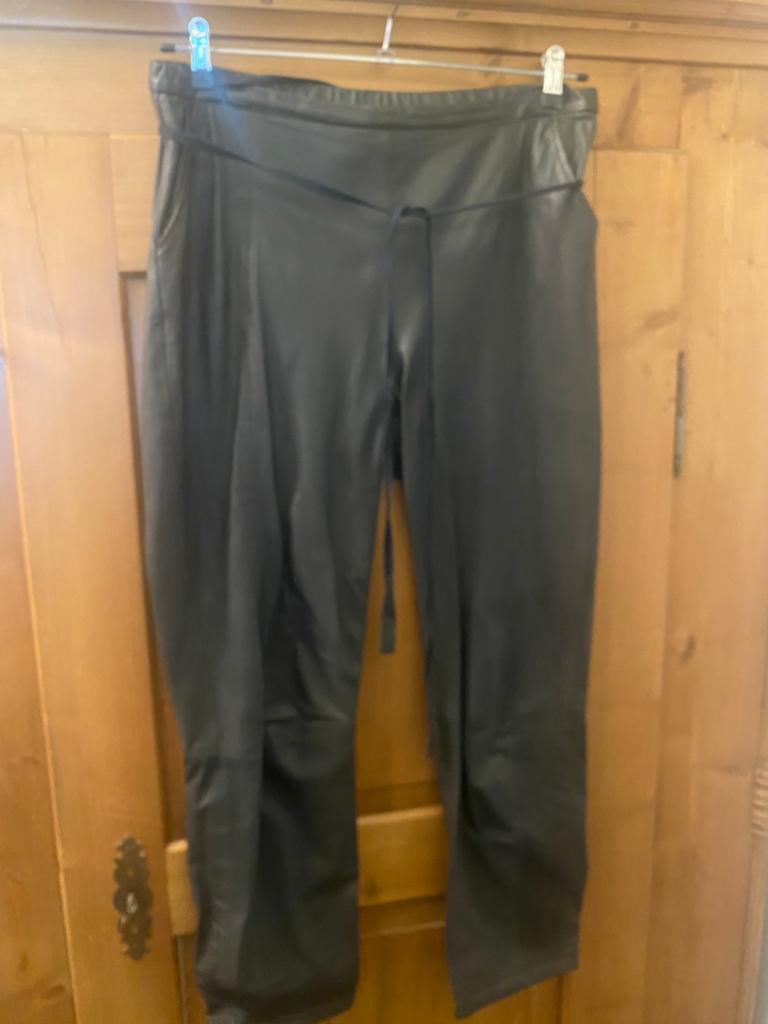 Humanoid leren broek zwart, Zwart, Lang, Gedragen, Ophalen