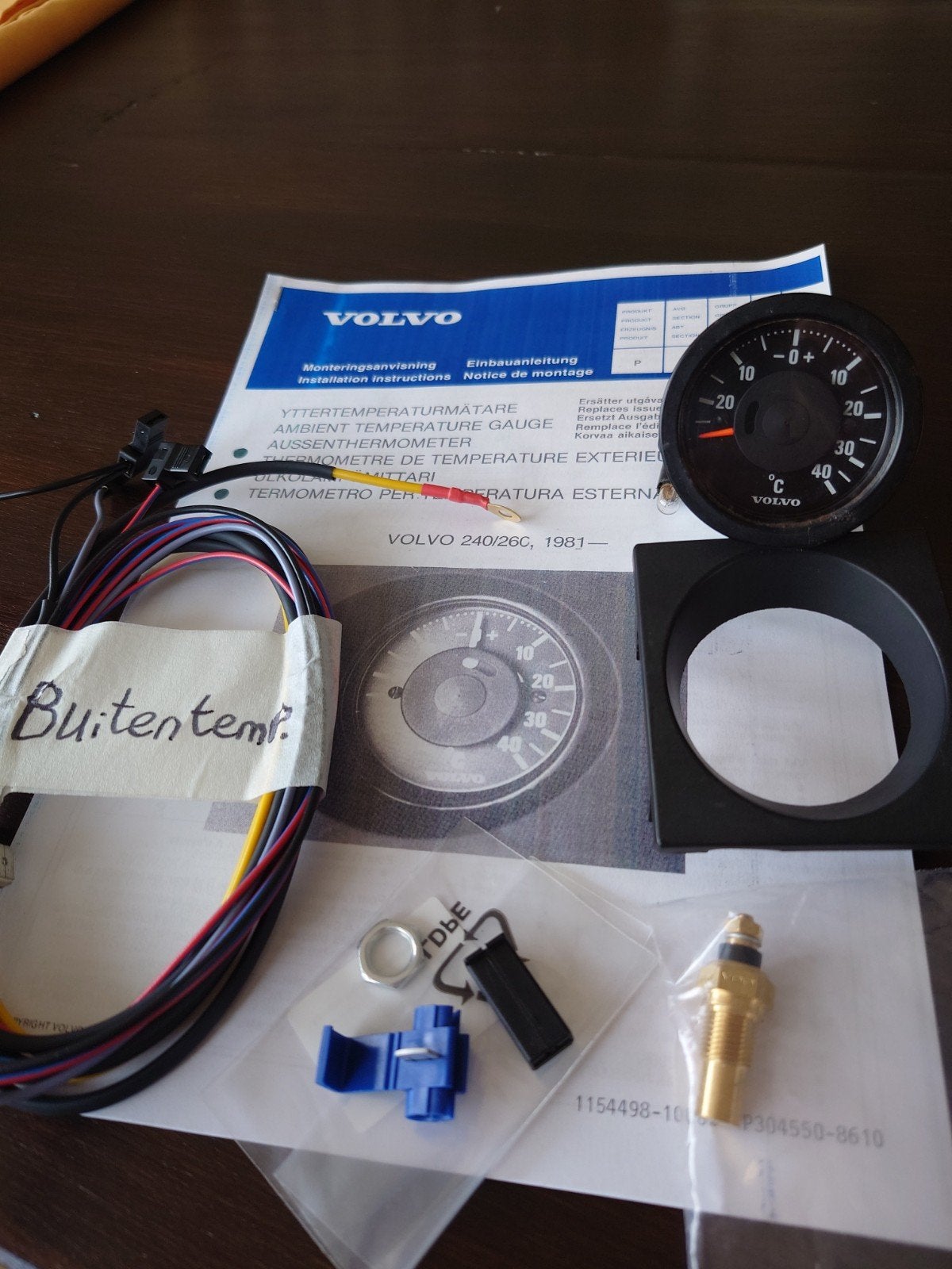 Volvo 200-series Buitentemperatuurmeter 52mm compleet! zgan, Auto-onderdelen, Ophalen, Nieuw, Volvo