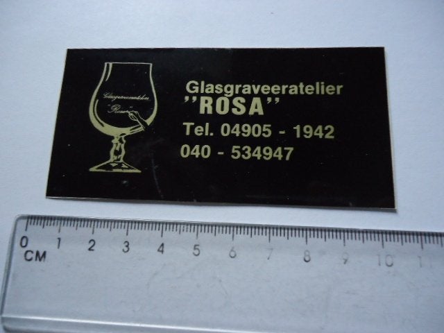 sticker oud Rosa OERLE Eindhoven glasgraveren graveer art, Verzenden, Zo goed als nieuw, Bedrijf of Vereniging