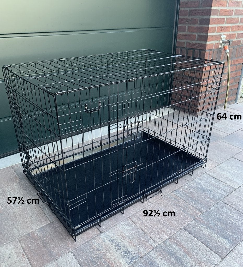 grote bench, hondenbench, 92½ × 57½ cm , hoog 64 cm, zwart, Dieren en Toebehoren, Ophalen, Zo goed als nieuw