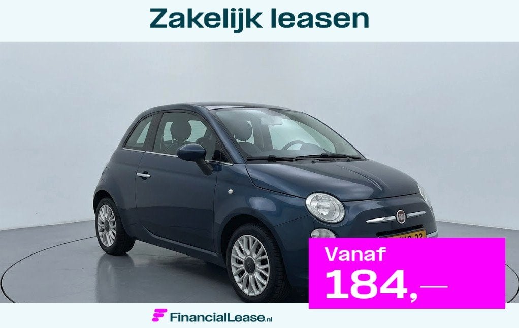 Fiat 500 0.9 TwinAir Turbo Lounge | NAP | Bluetooth | PANO |, Voorwielaandrijving, Stof, Gebruikt, Met garantie (alle)