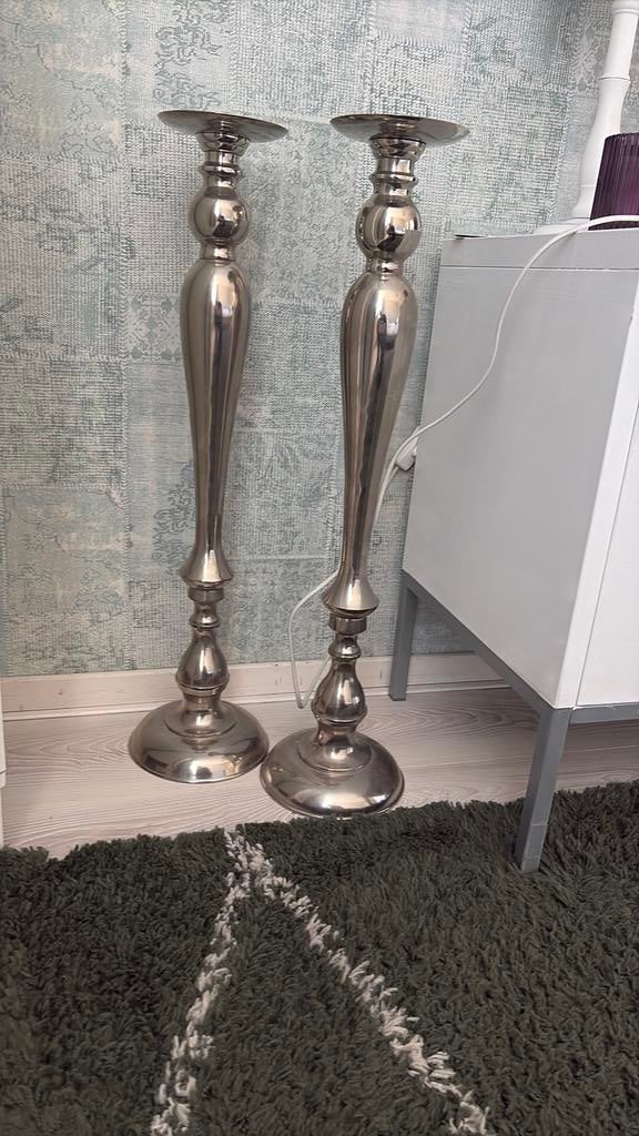 Zilveren kandelaars groot, Ophalen of Verzenden, Zilver