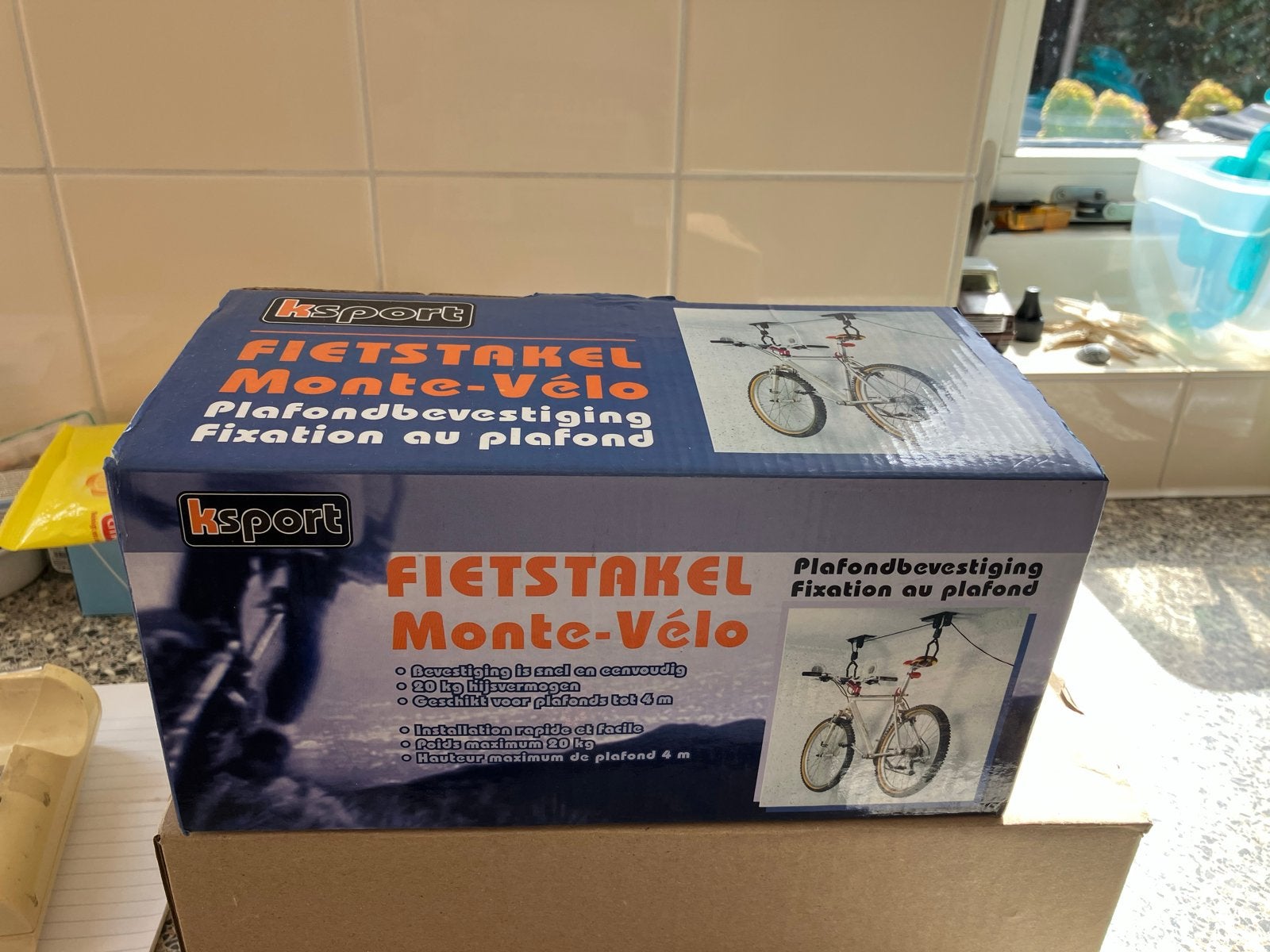 Fiets takel met plafondbevestiging van Ksport, Ophalen of Verzenden, Nieuw, Overige typen, 20 tot 40 kg