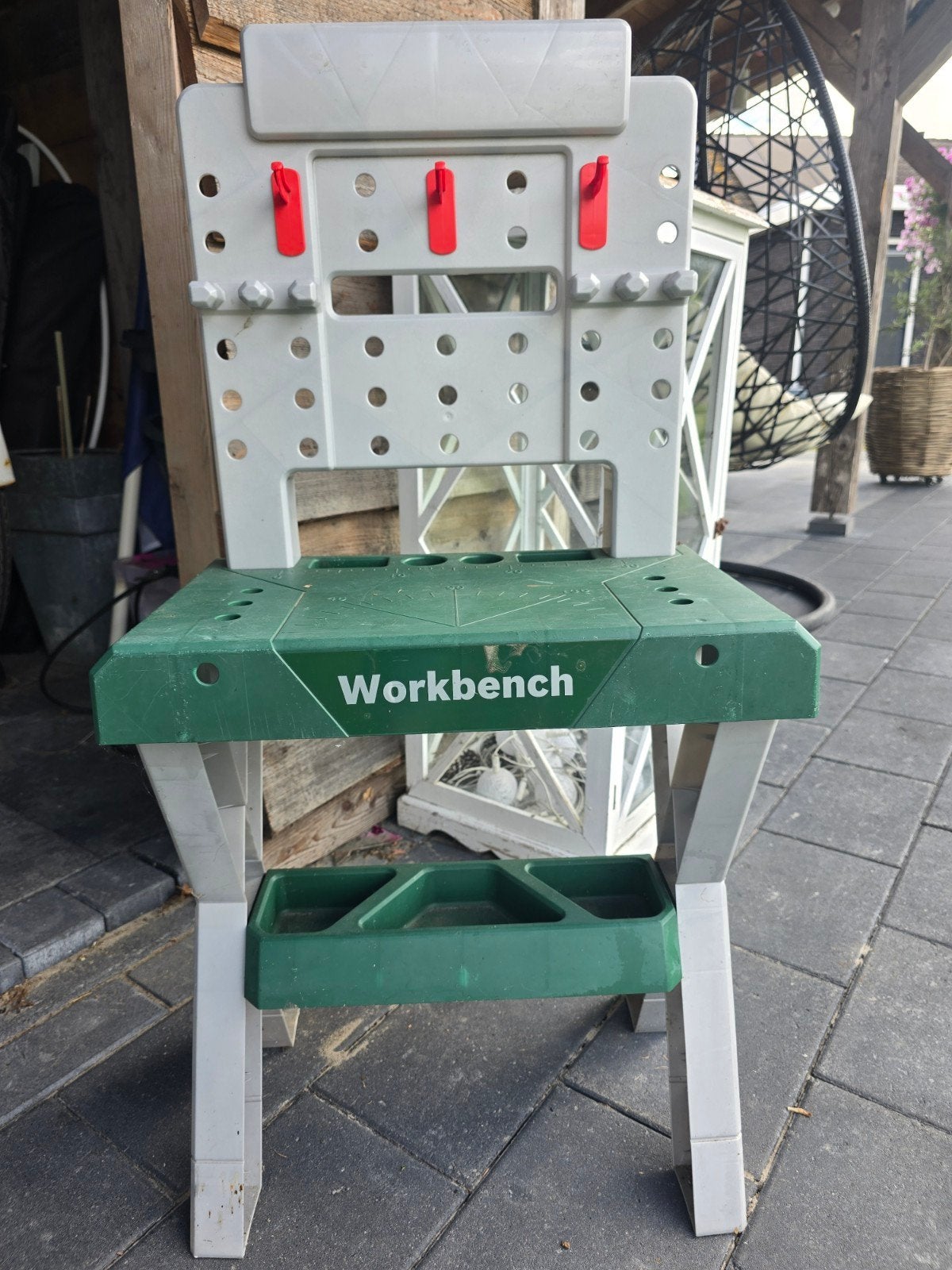 Kinder speel werkbank met gereedschap, Ophalen, Gebruikt, Bouwen