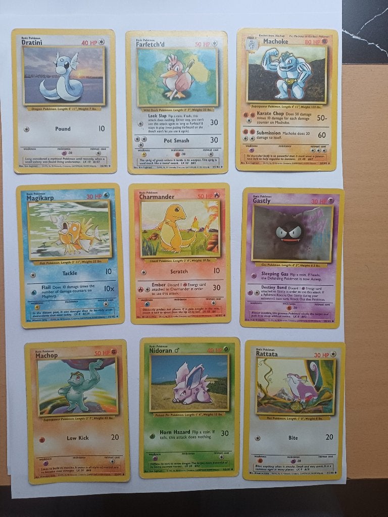 Pokémon Base Set 1999 incl Charmander Vintage, Verzenden, Zo goed als nieuw, Meerdere kaarten
