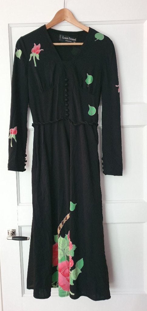 Vintage jurk jaren 90 Louis Feraud Paris maat 42, Kleding | Dames, Zwart, Maat 42/44 (L), Ophalen of Verzenden, Zo goed als nieuw
