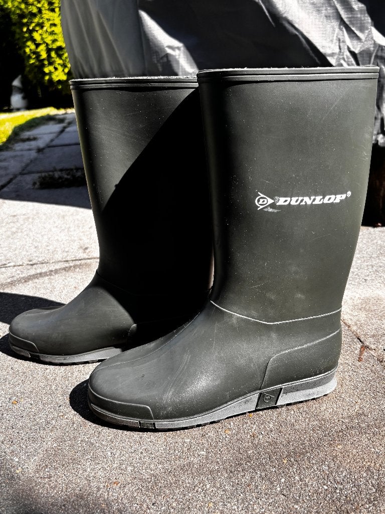 Dunlop donkergroen regen /tuin laarzen - maat: 34, Gebruikt, Jongen of Meisje, Ophalen of Verzenden, Laarzen