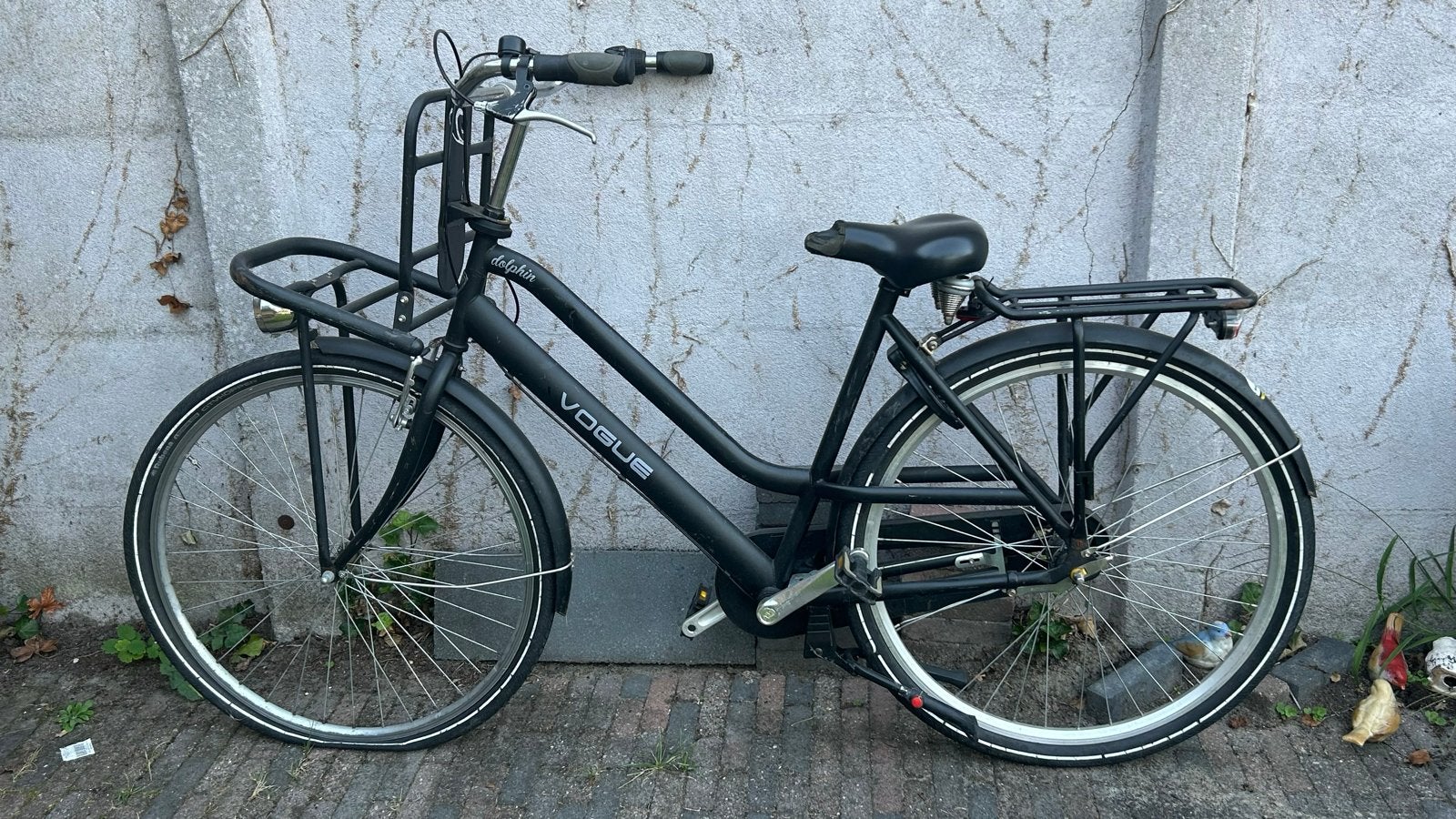 Vogue Dolphin transportfiets - mat zwart, Fietsen en Brommers, Fietsen | Dames | Damesfietsen, Terugtraprem, Gebruikt, Versnellingen