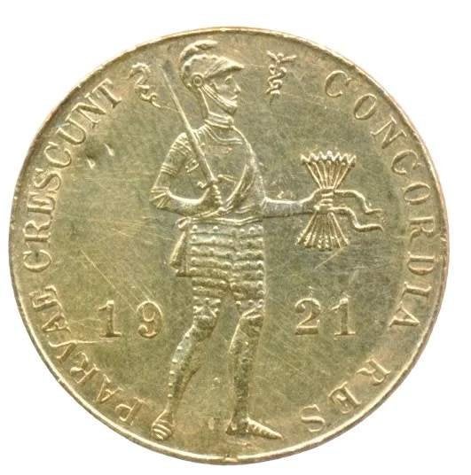 Nederland Gouden Dukaat 1921, Ophalen of Verzenden, Goud