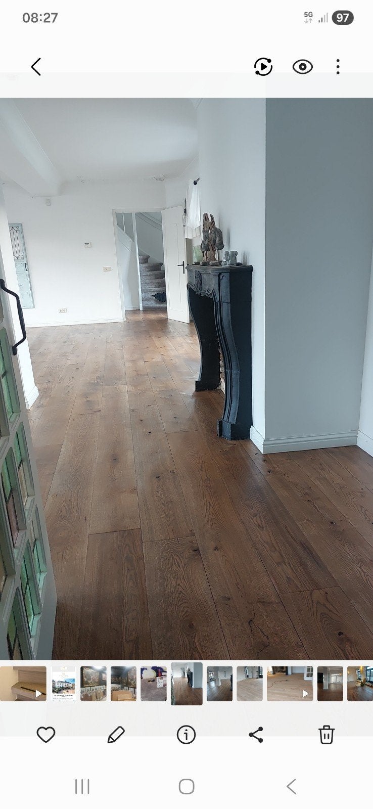 Robuuste Rustieke Eiken Multiplank Vloer - 54 m², 10 m² of meer, 10 tot 30 cm, Hout, 150 cm of meer