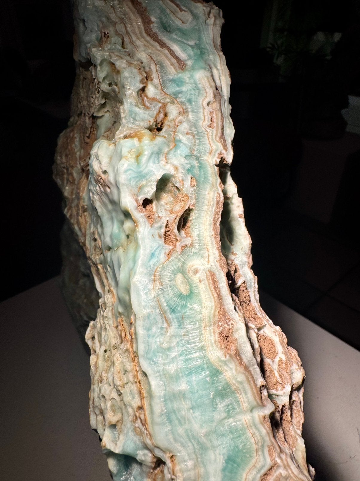 Blauwe aragoniet carribean calciet XL, Ophalen of Verzenden, Mineraal