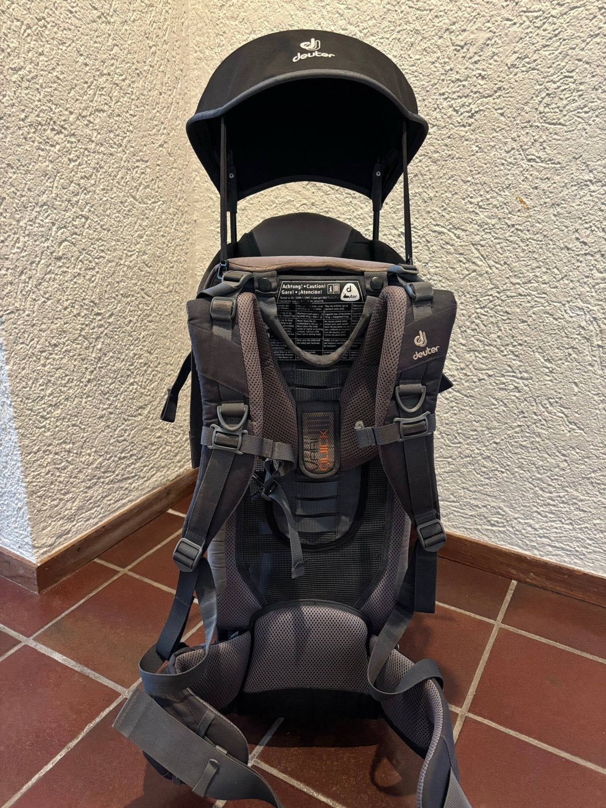 Deuter Kid Comfort 1 Plus Draagzak met Zonnekap, Kinderen en Baby's, Overige merken, Gebruikt, Ophalen of Verzenden, Rug