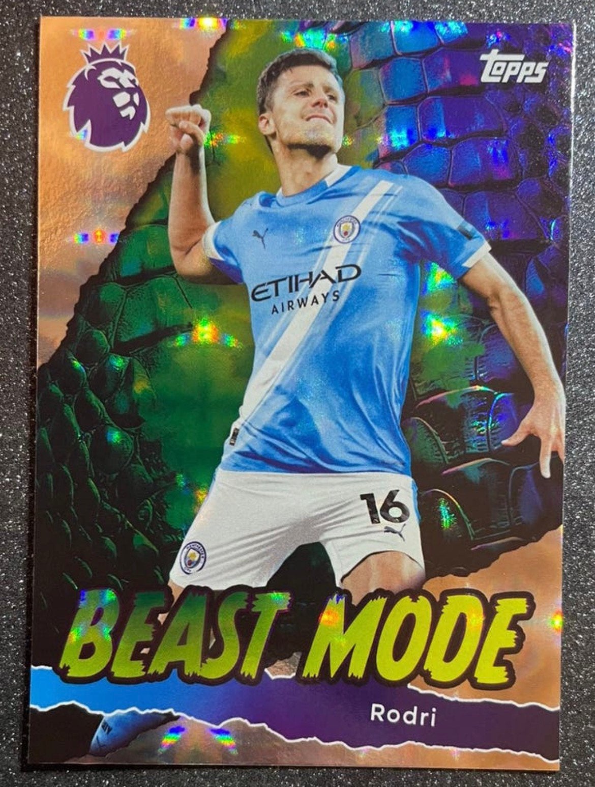 Topps Premier League 25/26 BEAST MODE RODRI MANCHESTER CITY, Hobby en Vrije tijd, Stickers en Plaatjes, Verzenden, Zo goed als nieuw