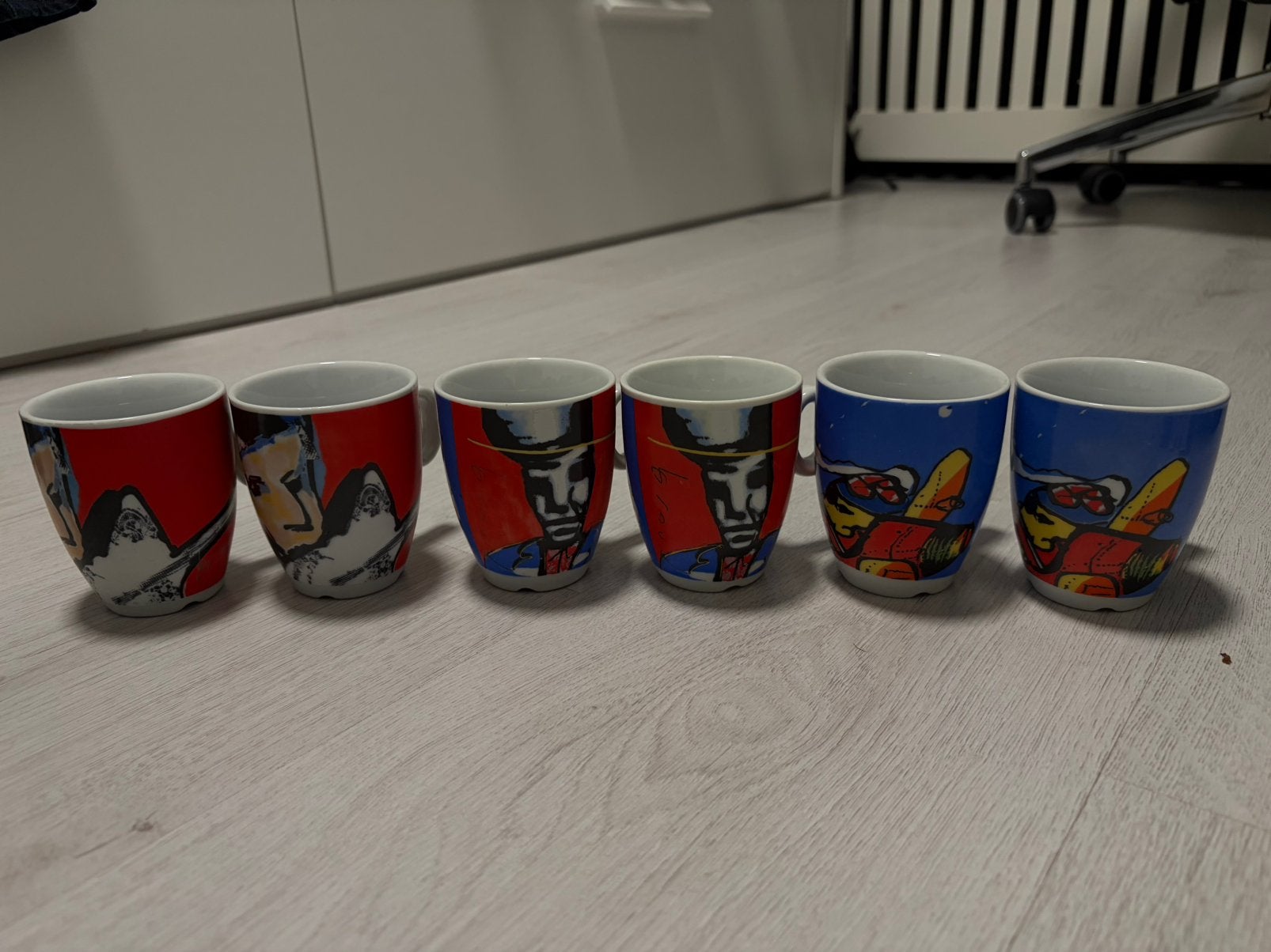 Herman Brood cup Espresso Kopjes  - Set van 6, Ophalen of Verzenden, Steen/keramiek, Meerkleurig, Overige merken