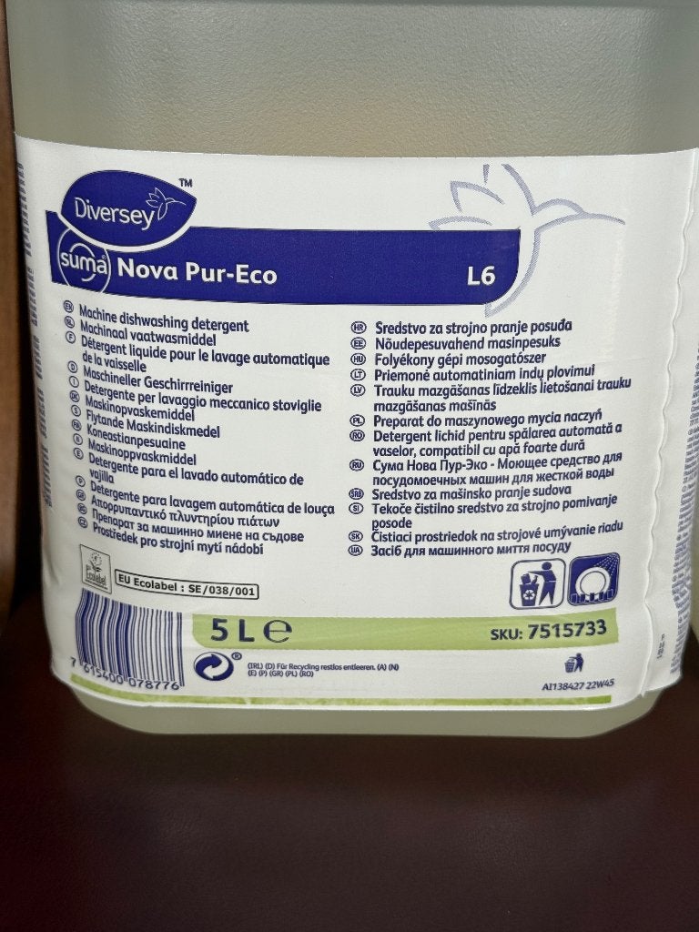 Diversey Suma Nova Pur-Eco L6 vaatwasmiddel 5L (nieuw), Ophalen, Schoonmaakmiddel