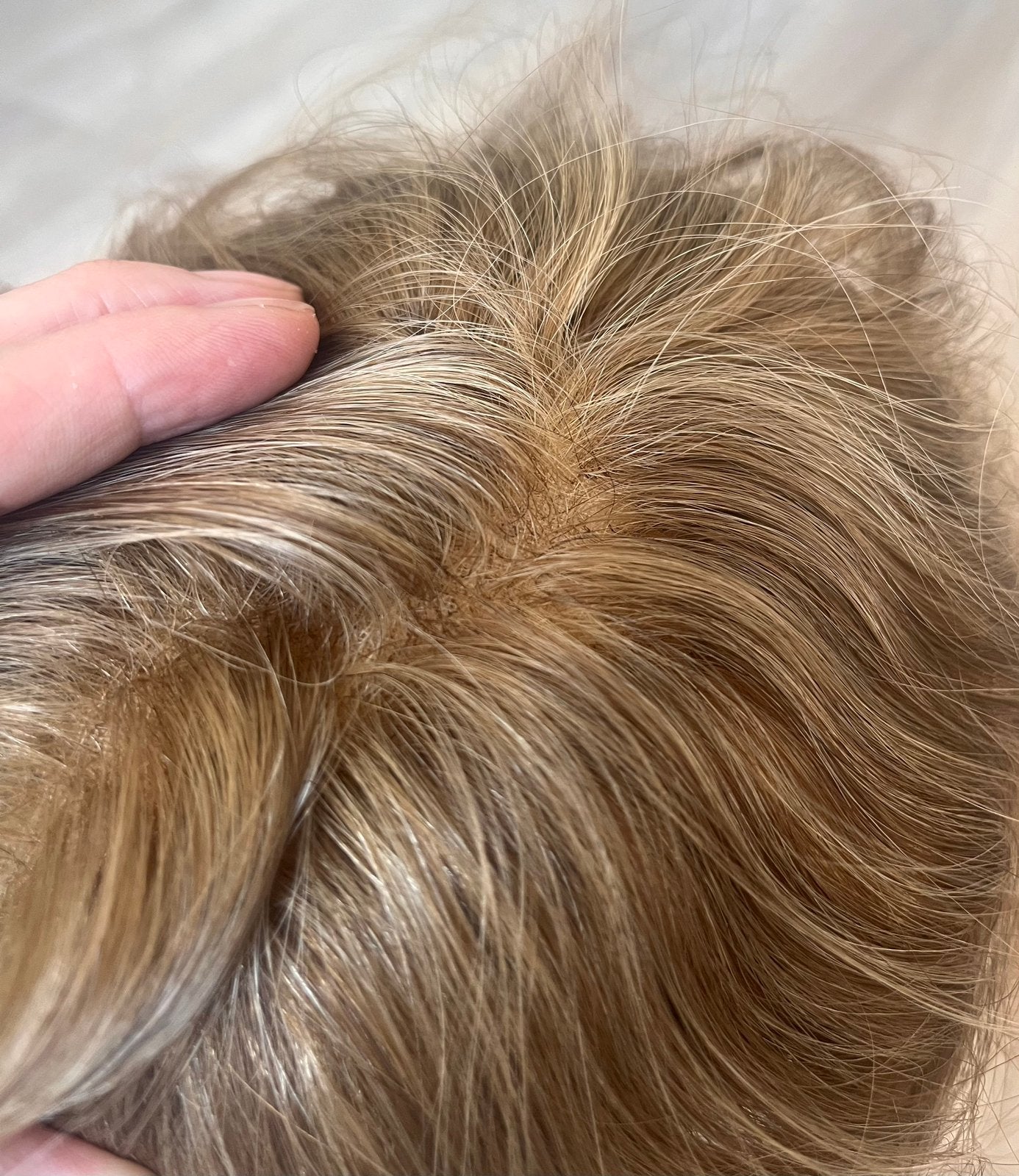 Luxe Korte Topper 100%human Haar– Natuurlijk blond met Lace, Sieraden, Tassen en Uiterlijk, Uiterlijk | Haarverzorging, Ophalen of Verzenden