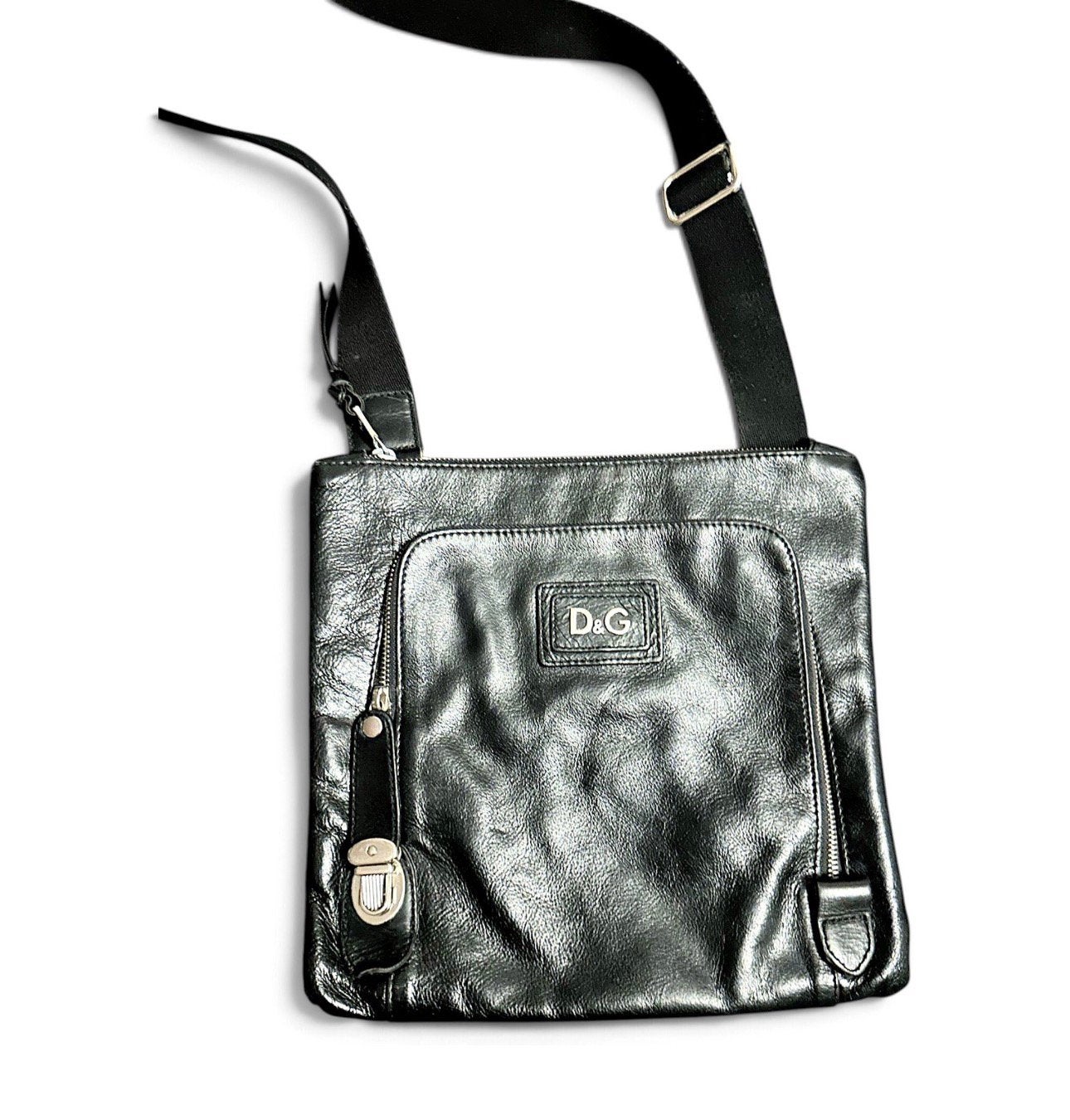 Dolce & Gabbana (D&G) schoudertas Leer Vintage Y2K op=op, Ophalen of Verzenden, Zo goed als nieuw, Zwart, Leer