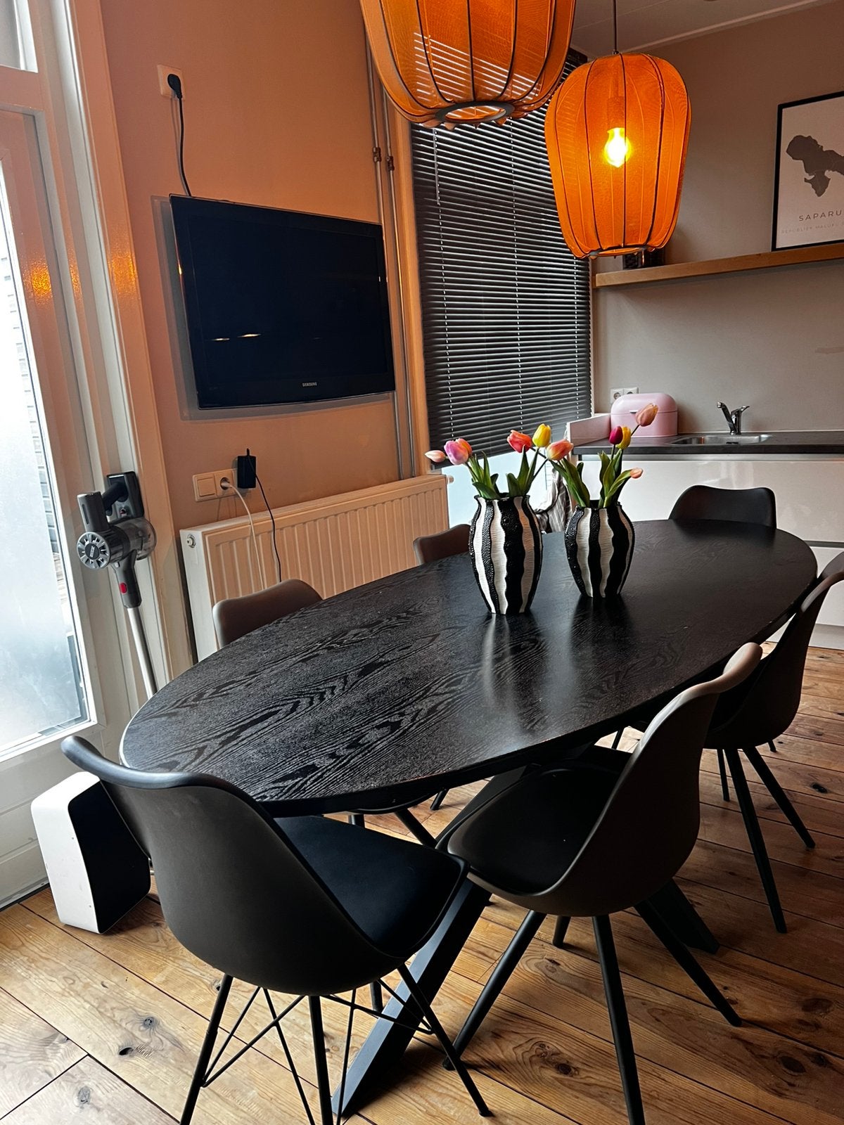 Ovale eettafel te koop, Gebruikt, 100 tot 150 cm, 200 cm of meer, Ophalen of Verzenden