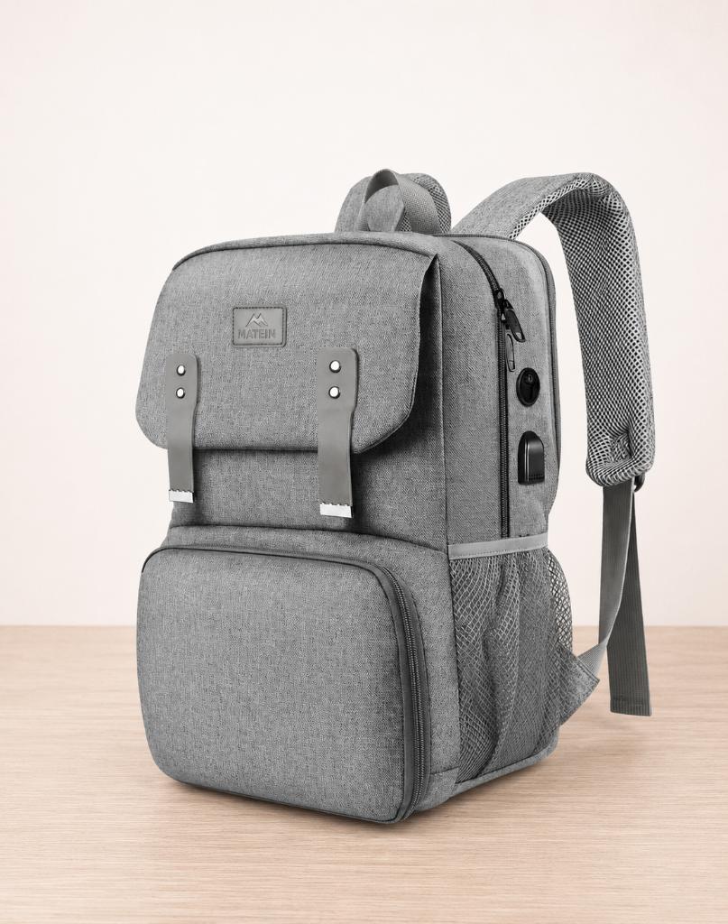 Laptop Rugzak USB Waterdicht Backpack Grijs, Overige merken, 25 tot 40 cm, Nieuw, Ophalen of Verzenden