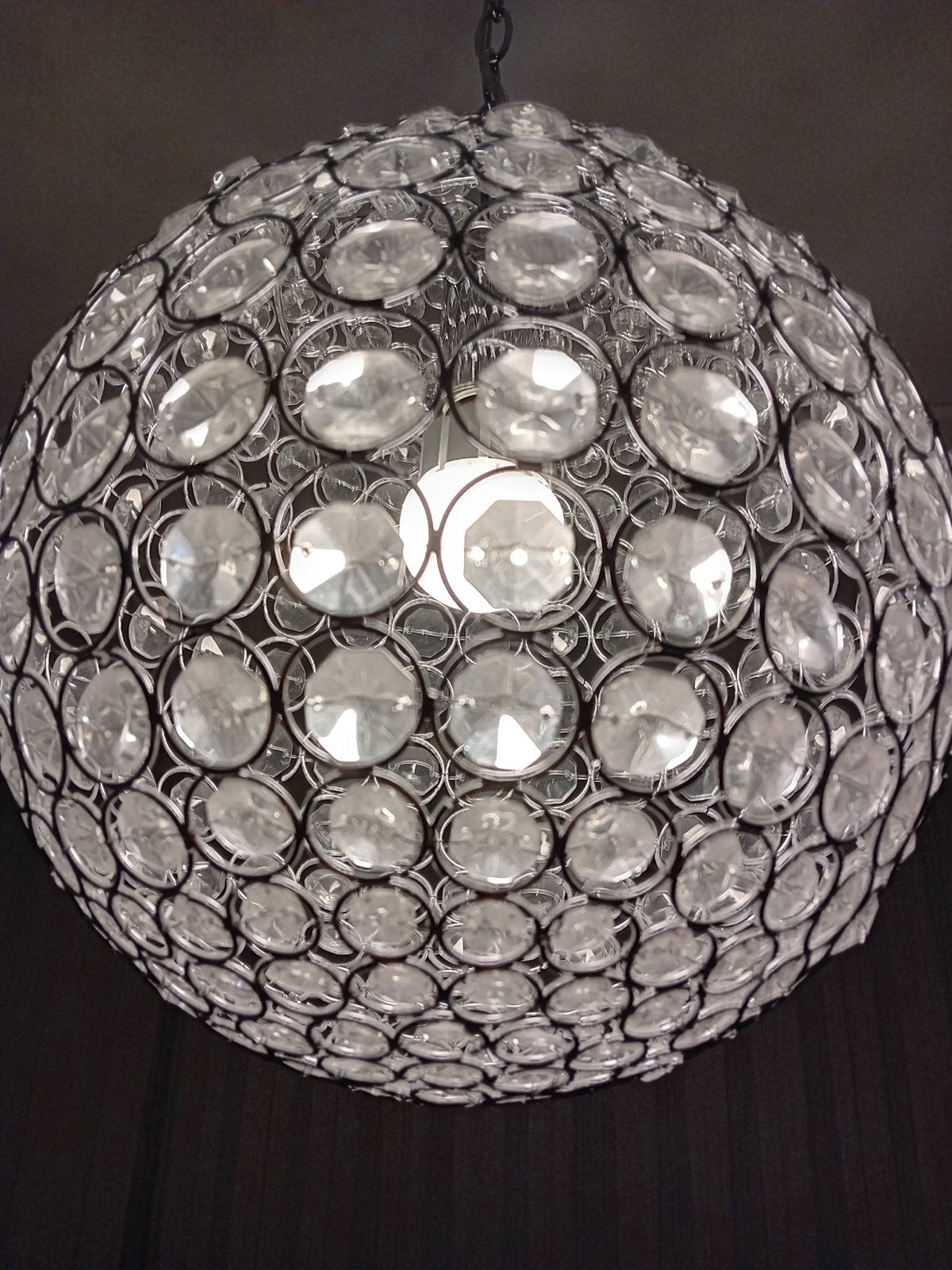 Moderne hanglamp met kristallen look, Ophalen of Verzenden, Zo goed als nieuw, Glas, E27 (groot)