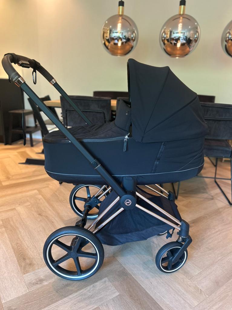 Cybex Priam zwart & rose goud, Kinderen en Baby's, Kinderwagens en Combinaties, Verstelbare duwstang, Zo goed als nieuw, Combiwagen