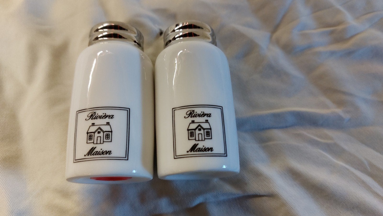 Riviera maison peper en zout set, Overige typen, Ophalen of Verzenden, Zo goed als nieuw, Steen/keramiek