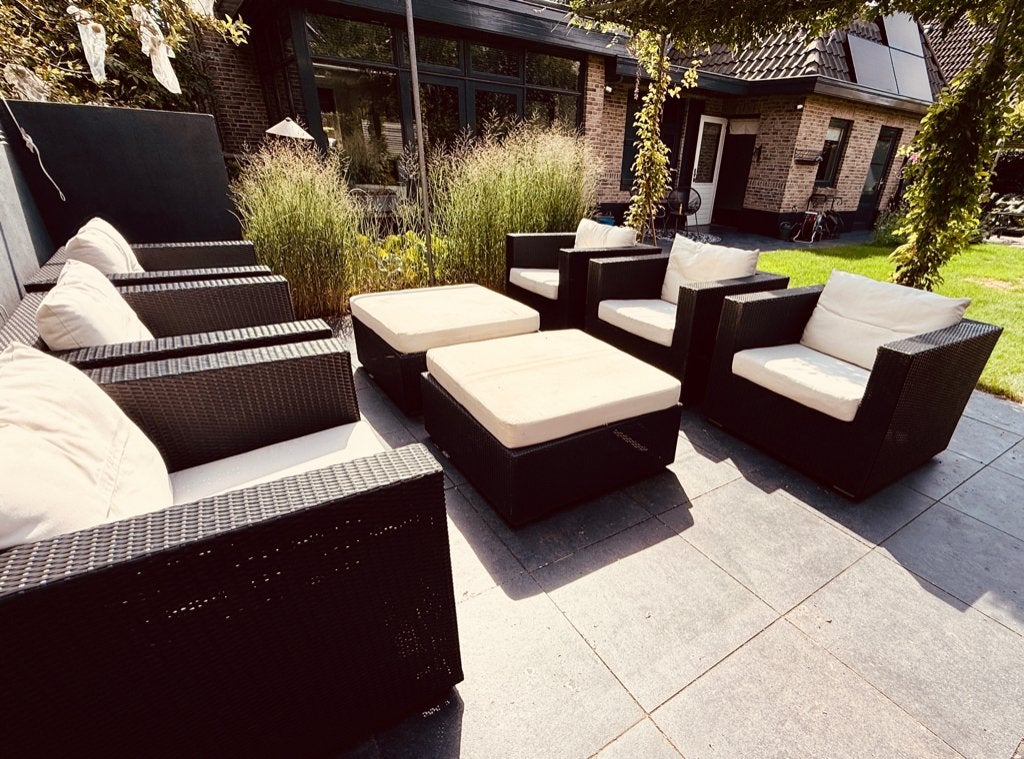 Loungeset, zwart, Bellagio Porto, Tuin en Terras, Tuinsets en Loungesets, Ophalen, Gebruikt, 6 zitplaatsen, Stoel