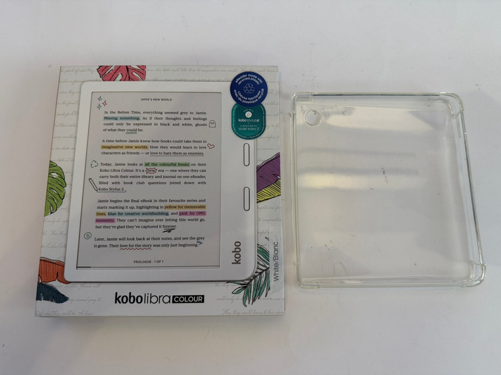 Kobo Libra Colour Wit | Nieuwstaat | Hoesje, Computers en Software, E-readers, Verzenden, Kobo, Zo goed als nieuw, 16 GB of meer
