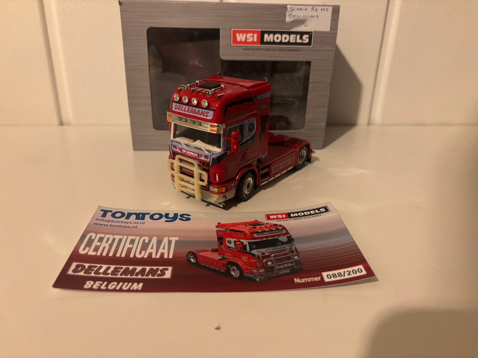 Wsi scania dellemans, Ophalen of Verzenden, Zo goed als nieuw, Bus of Vrachtwagen, Wsi