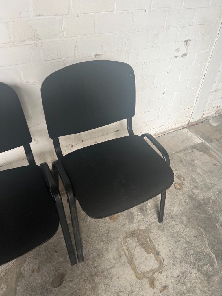 Zwarte Vergaderstoelen Stapelbaar Kantoorstoel, Gebruikt, Zwart, Ophalen of Verzenden, Stof