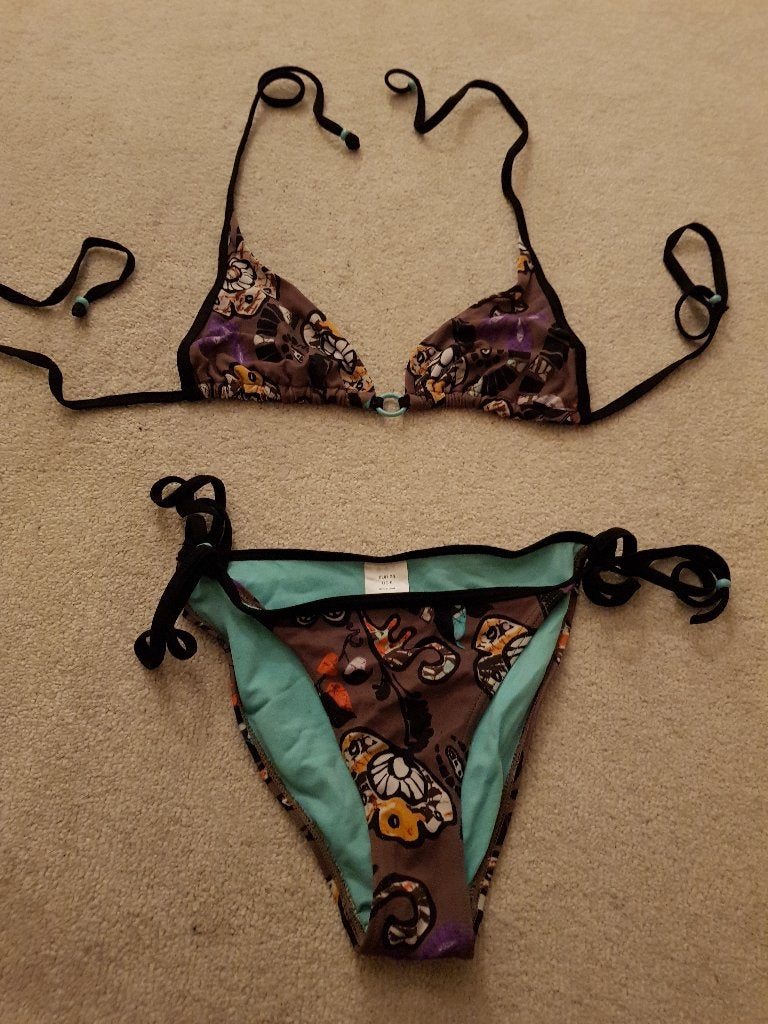 Bikini top maat 38 broek 36 badpak semikini zwemkleding, H&M, Bruin, Verzenden, Zo goed als nieuw