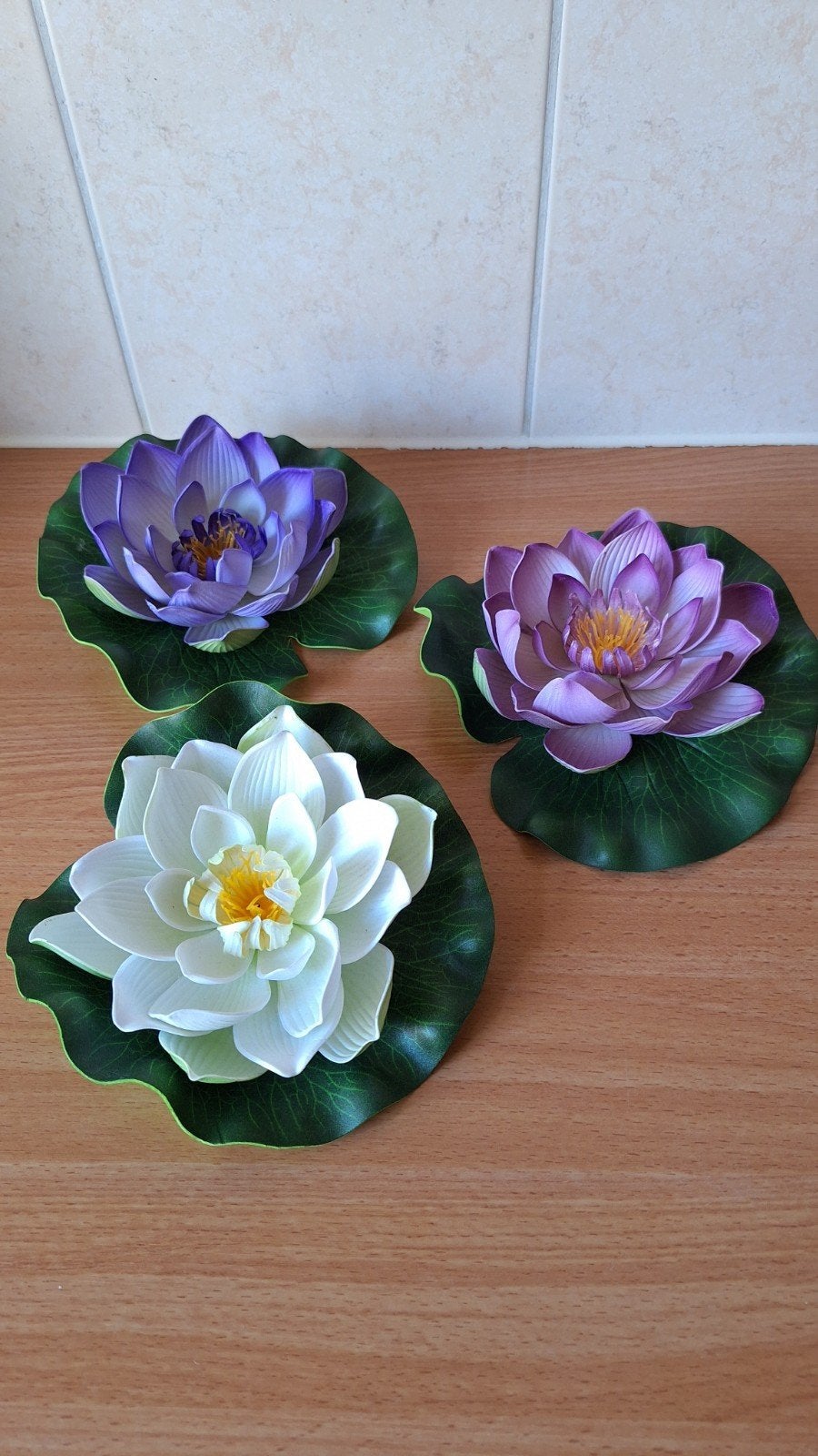 Set van 3 kunststof lotusbloemen, Kunstbloem, Nieuw, Ophalen of Verzenden, Kunststof