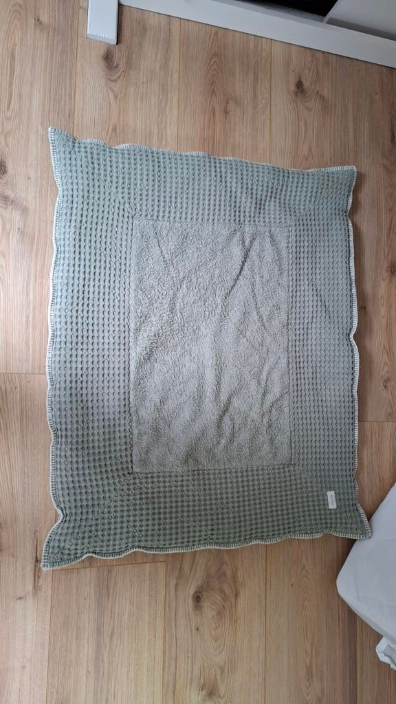 Koeka boxkleed olijfgroen/grijs wafelstof, Ophalen of Verzenden, Gebruikt