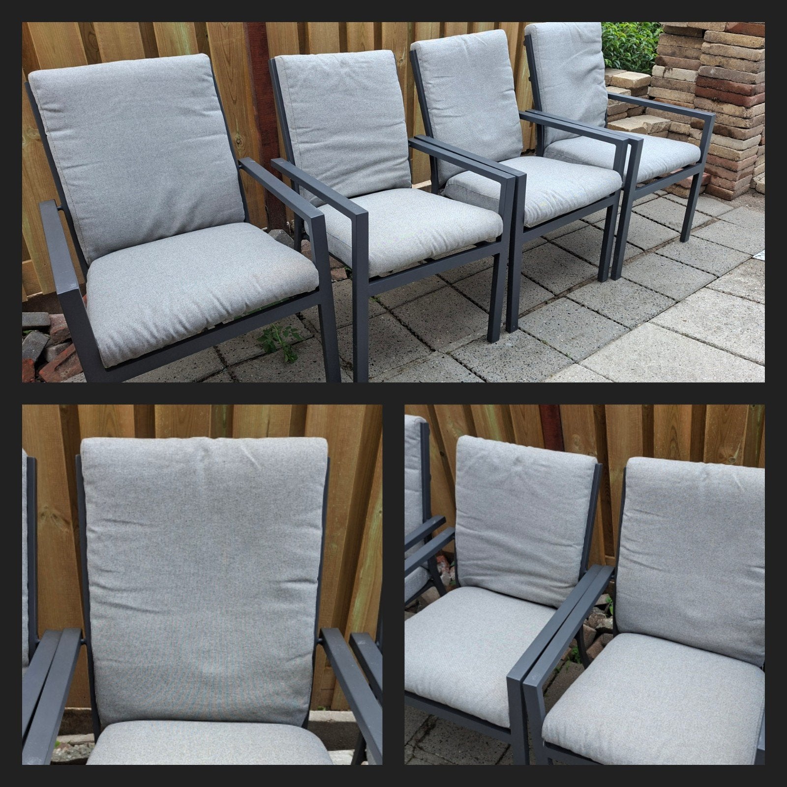 Set van 4 comfortabele tuinstoelen met kussens, Ophalen