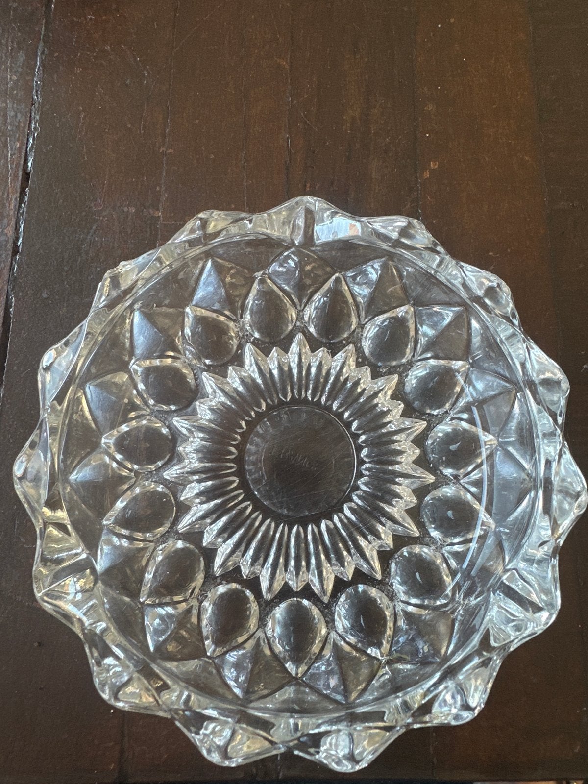 Vintage kristallen franse asbak met stervormig patroon, Antiek en Kunst, Ophalen of Verzenden