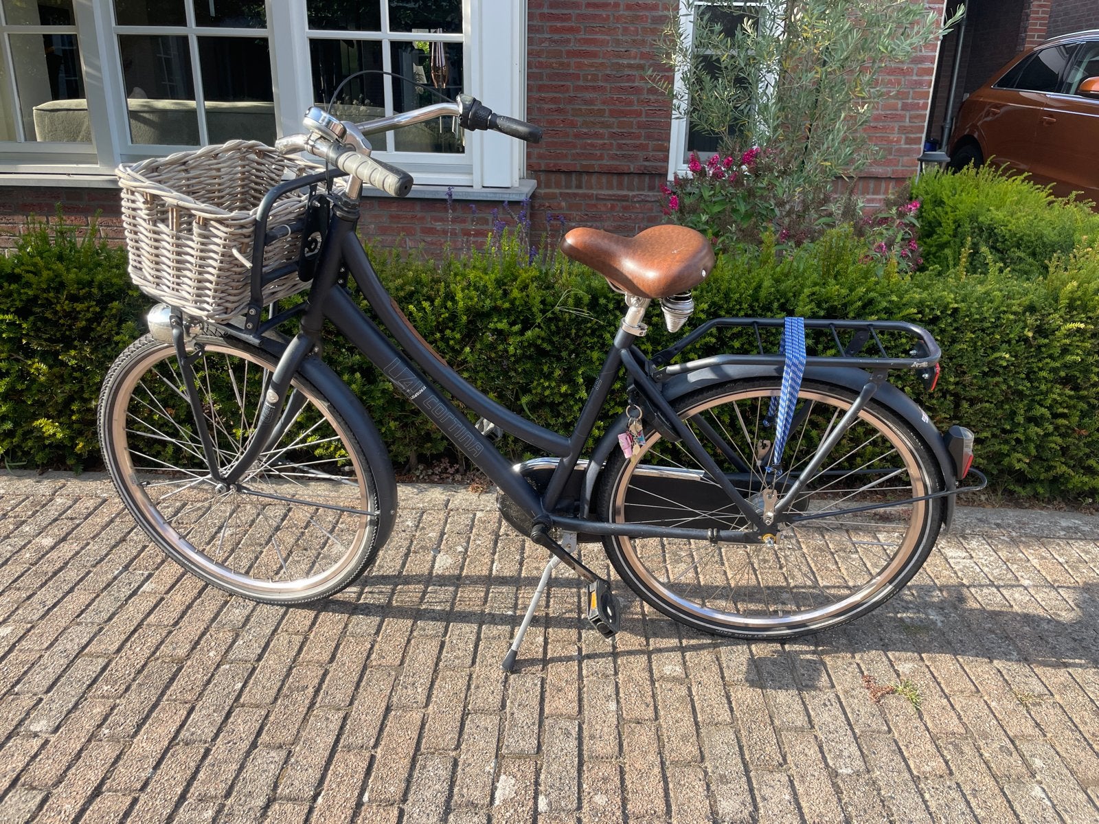Cortina u4 Transportfiets meiden 26 inch  - blauw met Mand, Fietsen en Brommers, Fietsen | Meisjes, Ophalen, Gebruikt, Versnellingen
