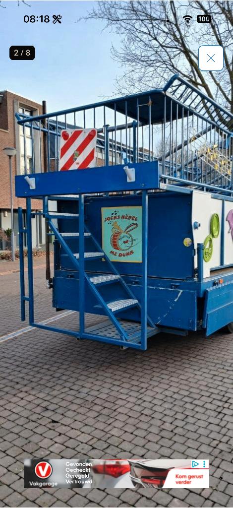Mercedes 508 bak wagen met losse carnaval opbouw, Ophalen, Zo goed als nieuw, Carnaval