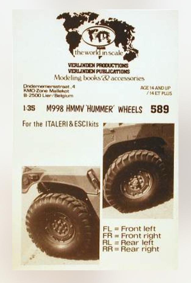 GEZOCHT!!! Verlinden Productions 589 Hummer Wheels, Hobby en Vrije tijd, Modelbouw | Auto's en Voertuigen, Overige merken, Auto
