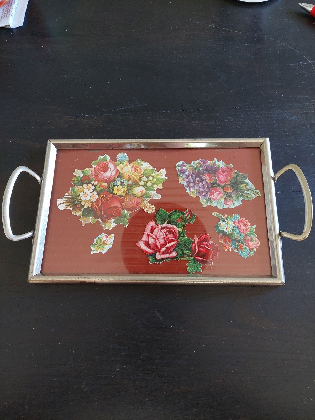 vintage wissel dienblad 25 x 16 cm  wissellijst, Huis en Inrichting, Ophalen of Verzenden, Rechthoekig