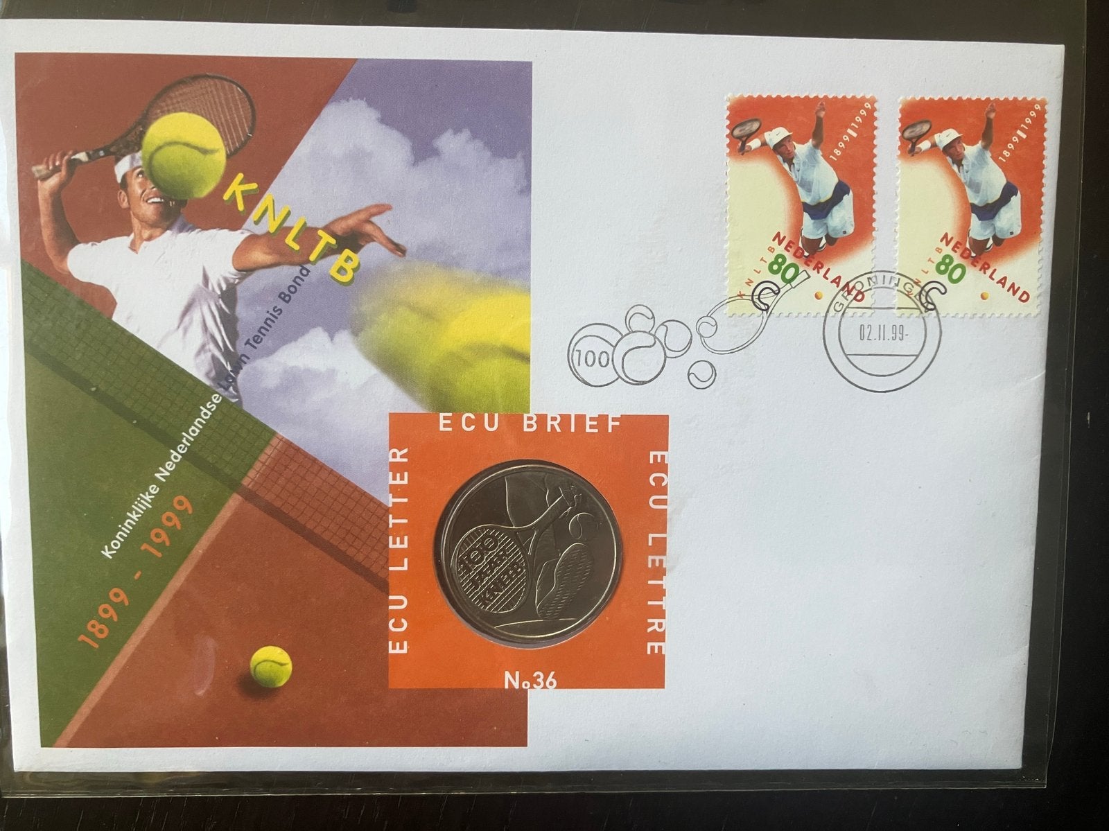 ECU Brief 36 - 1999 100 Jaar KNLTB, Postzegels en Munten, Verzenden, Overige materialen, Nederland