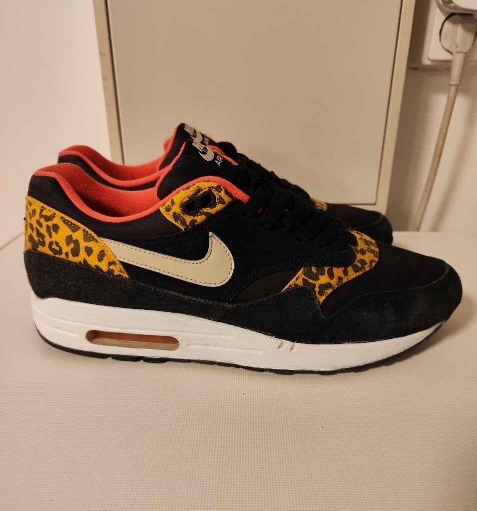 Nike Air Max 1 Leopard Animal Print Black, 44 Atmos Elephant, Verzenden, Zwart, Nike, Sneakers of Gympen