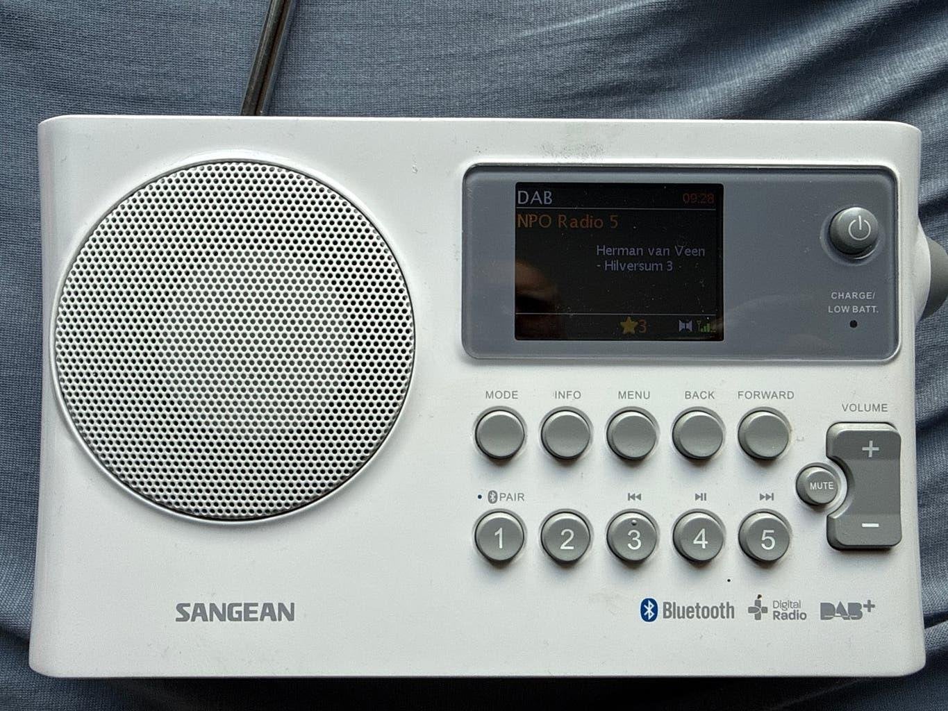 Sangean DAB+ Radio met Bluetooth - Wit, Ophalen of Verzenden, Zo goed als nieuw, Radio