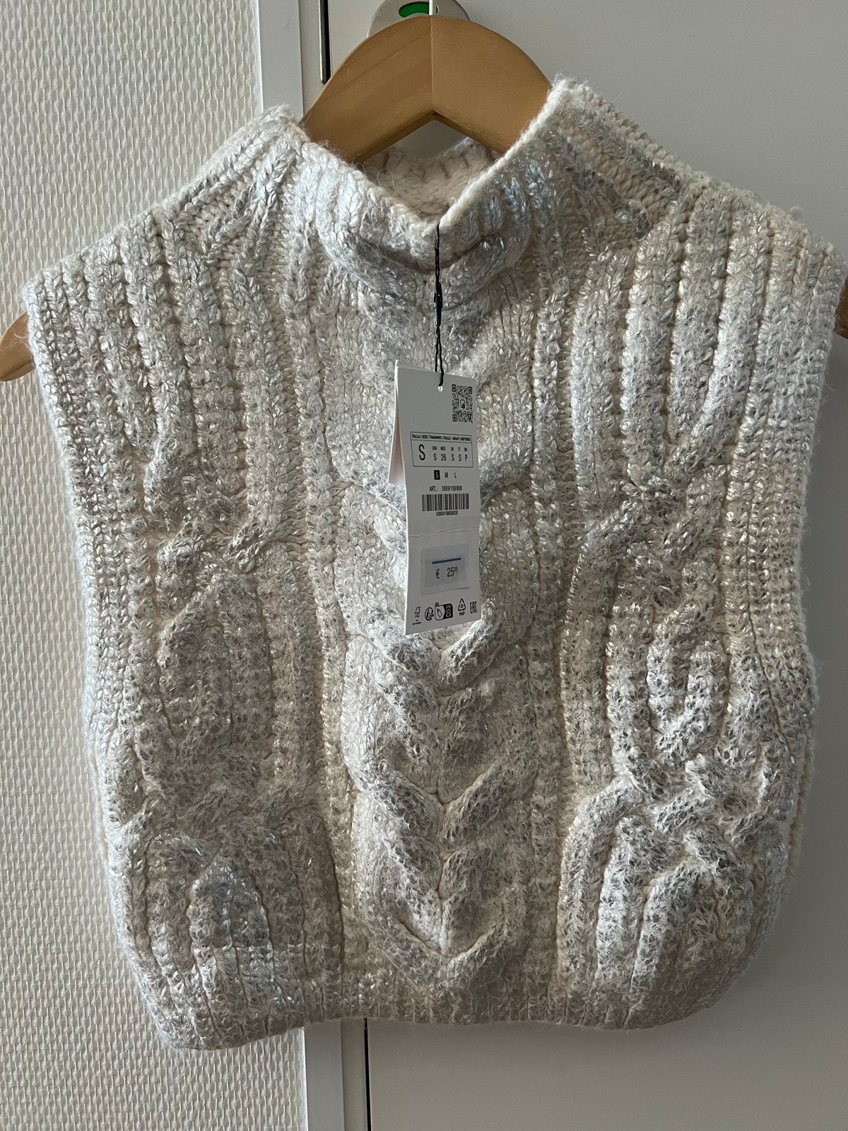 Zara gebreide spencer met kabelpatroon, maat S, Ophalen, Nieuw, Maat 36 (S)