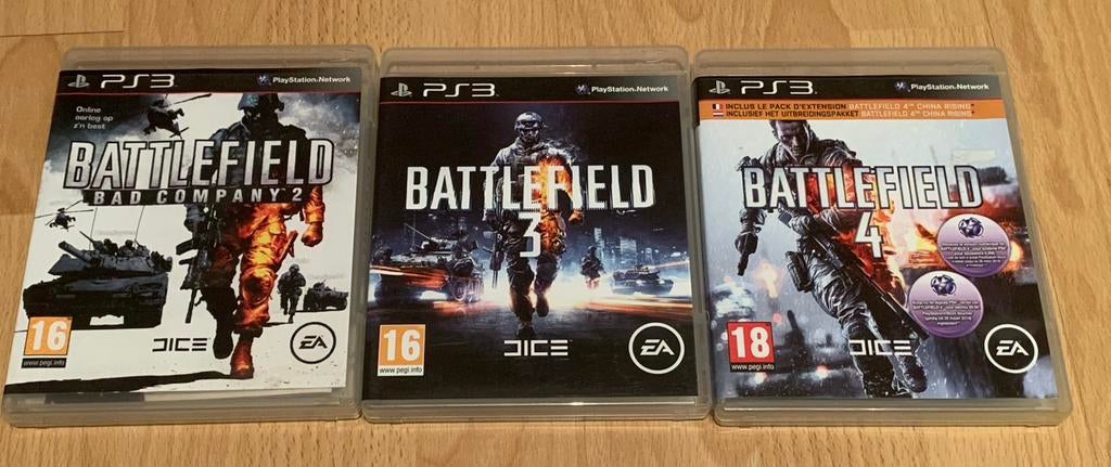 Ps3 3x Battlefield voor 10,-, Vanaf 18 jaar, Shooter, 1 speler, Ophalen of Verzenden