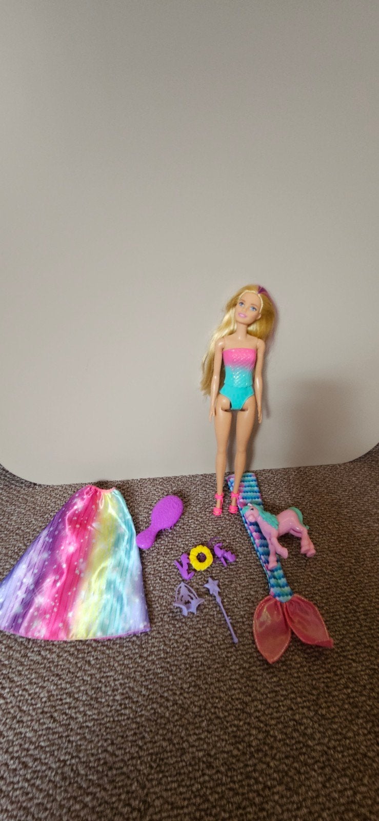 Barbie zeemeermin met accessoires, Ophalen of Verzenden, Zo goed als nieuw, Barbie