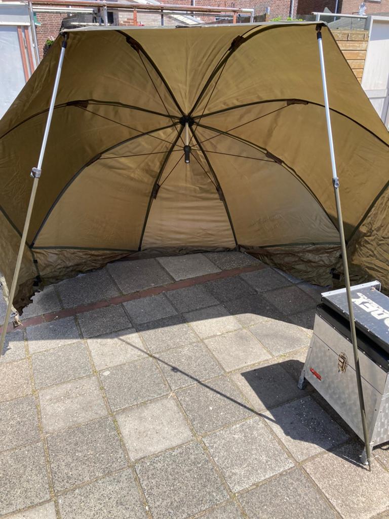 Vis paraplu doorsnee 220cm, Ophalen of Verzenden, Zo goed als nieuw
