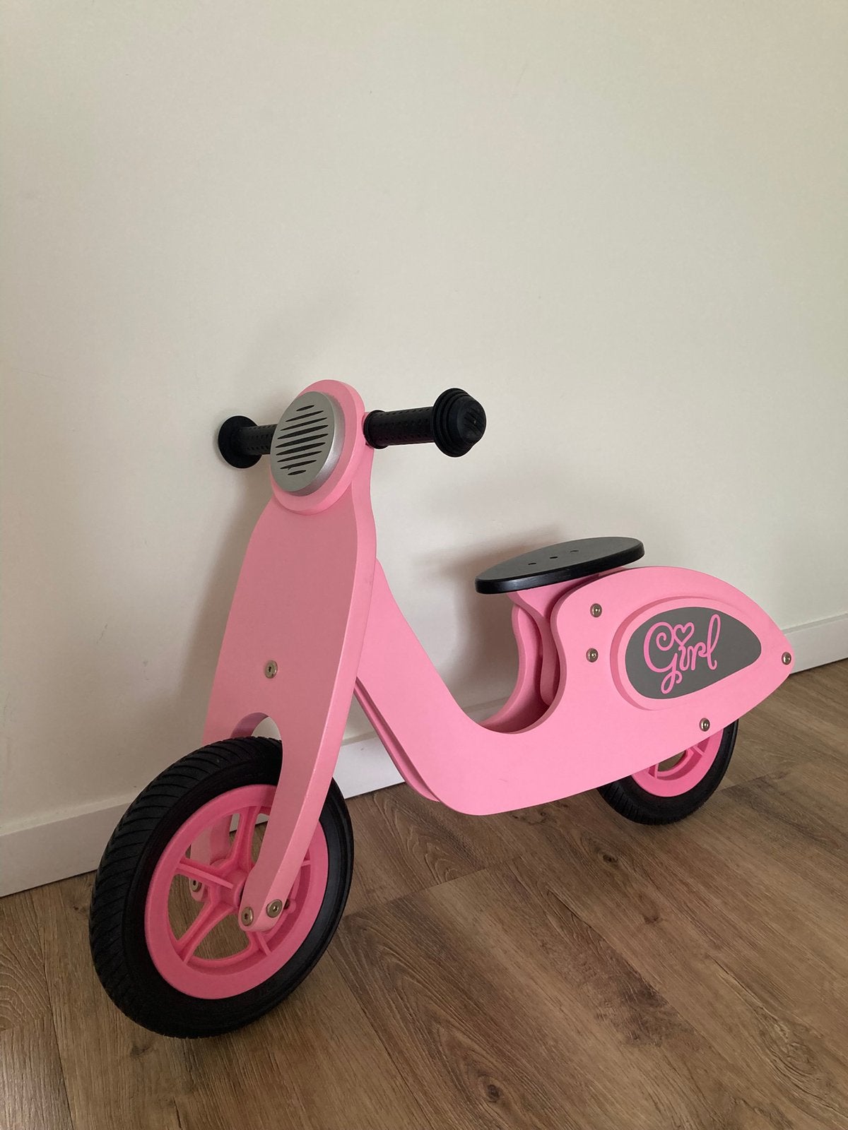Houten loopfiets roze, Ophalen, Gebruikt, Loopfiets